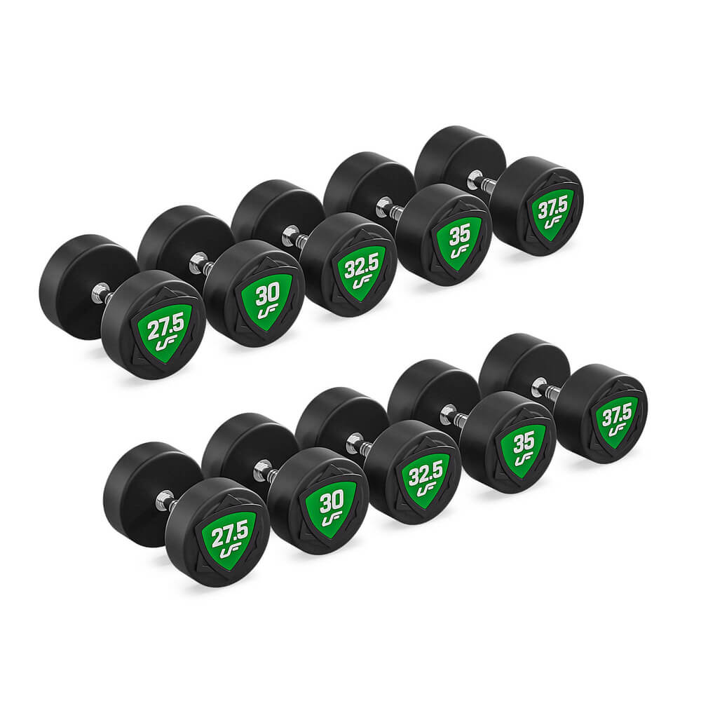 Polyuretan-håndvægte, 5 par: 27.5 – 37.5 kg