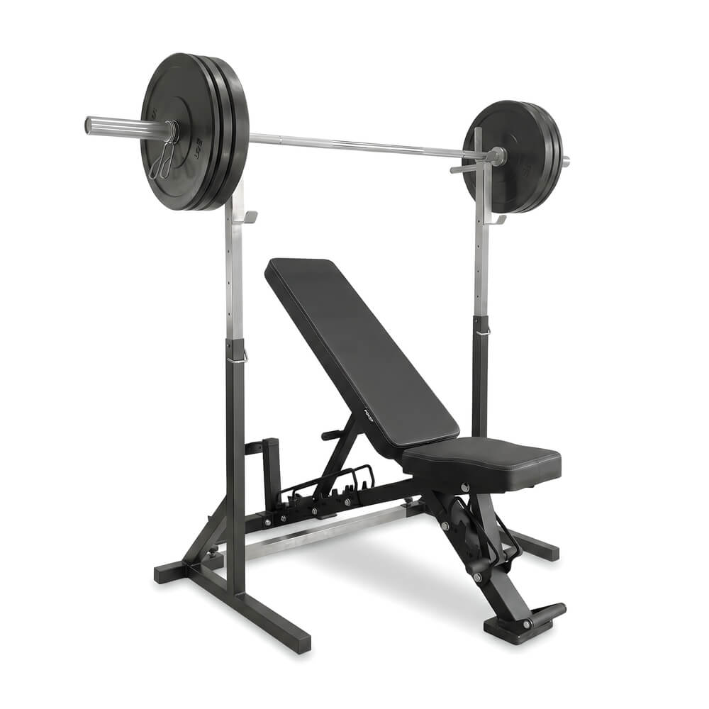 Bænk, Stativ &amp; Bumpersæt 80 kg