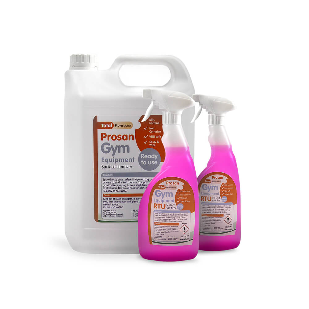 Gym Cleaner Package, 2 x 750ml + 5 liter, Prosan Gym