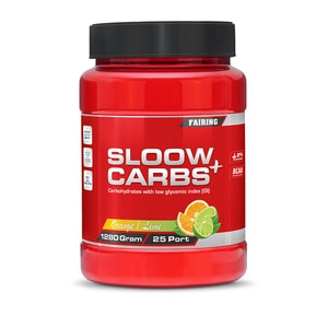 Sloow Carbs +, 1280 g, Orange/Lime billede
