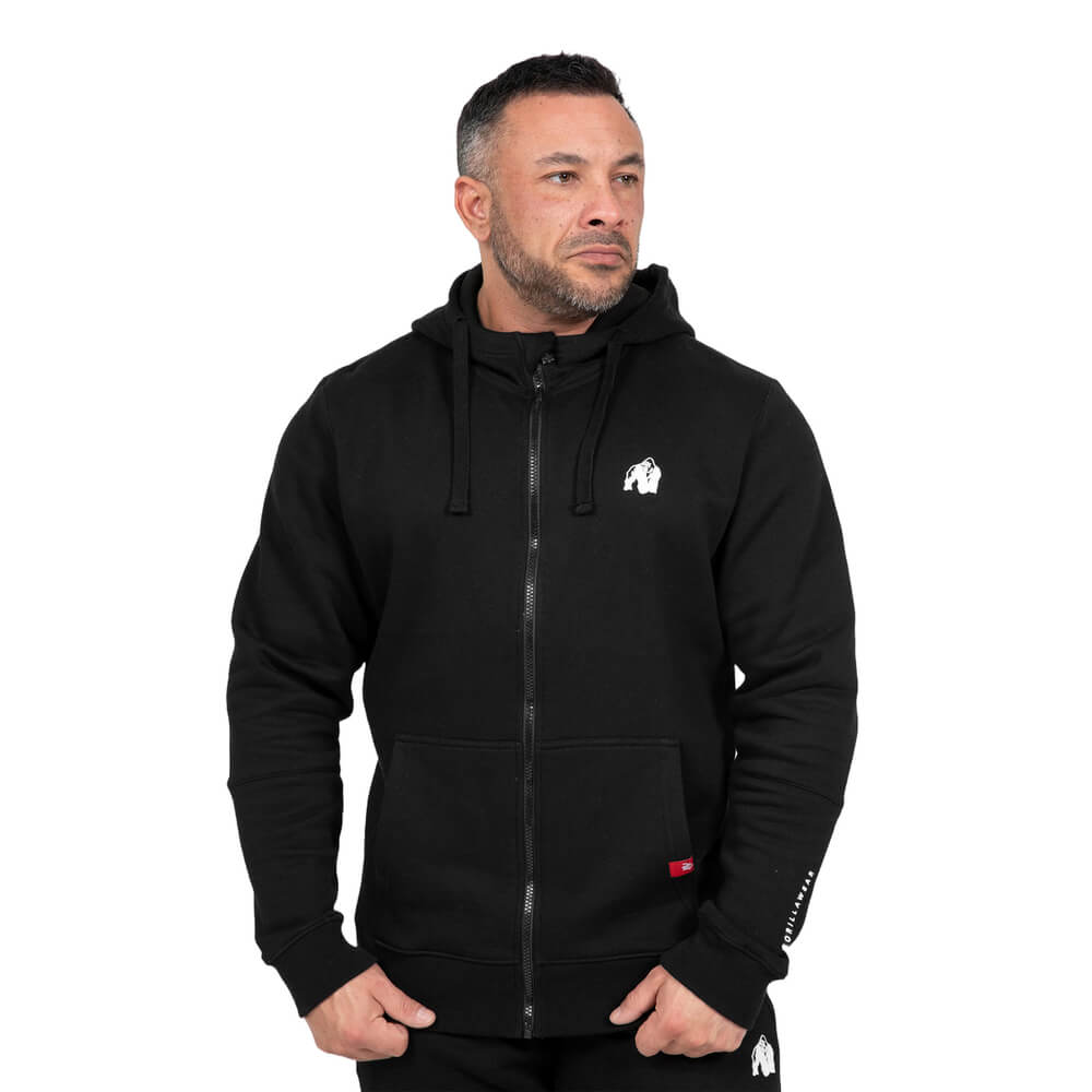 Leon Zipped Hoodie, black, medium
