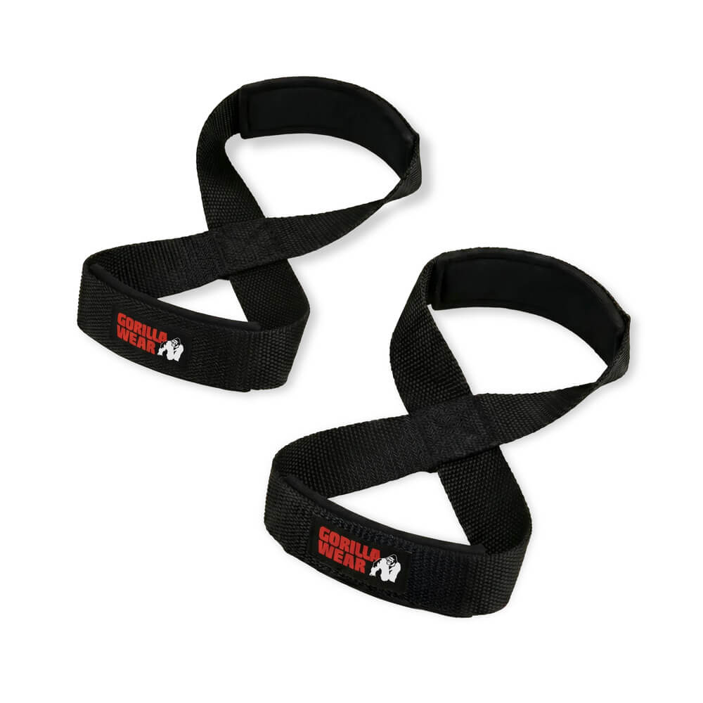 Gorilla Wear Figure 8 Lifting Straps, , Black