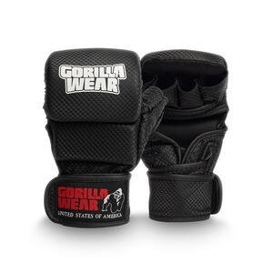 Gorilla Wear Ely MMA Sparring Gloves, black/white, M/L billede