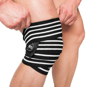 Knee Wraps, black/white, 2 m