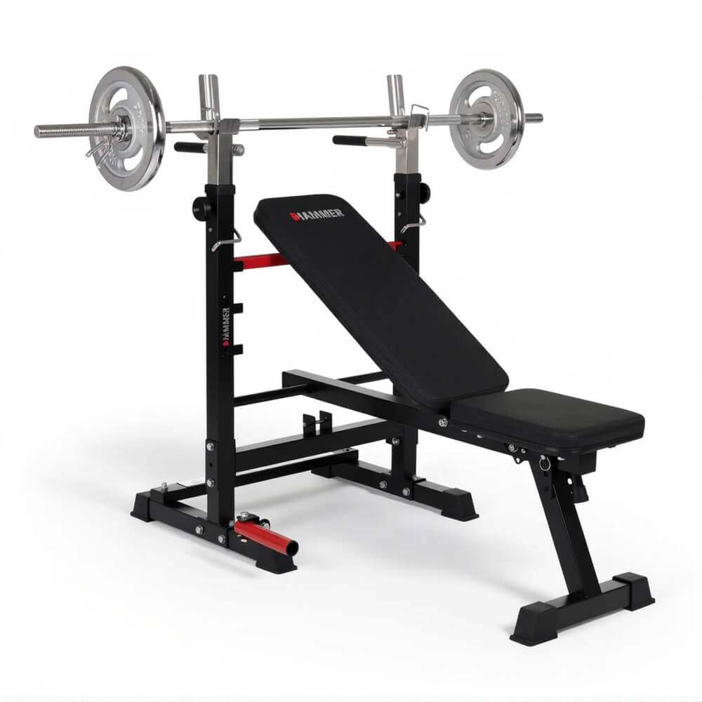 Træningsbænk Folding Bench & Barbell Rack Force 4.0, Hammer