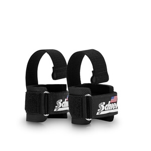 Schiek Power Lifting Straps +Dowel, One Size, Black