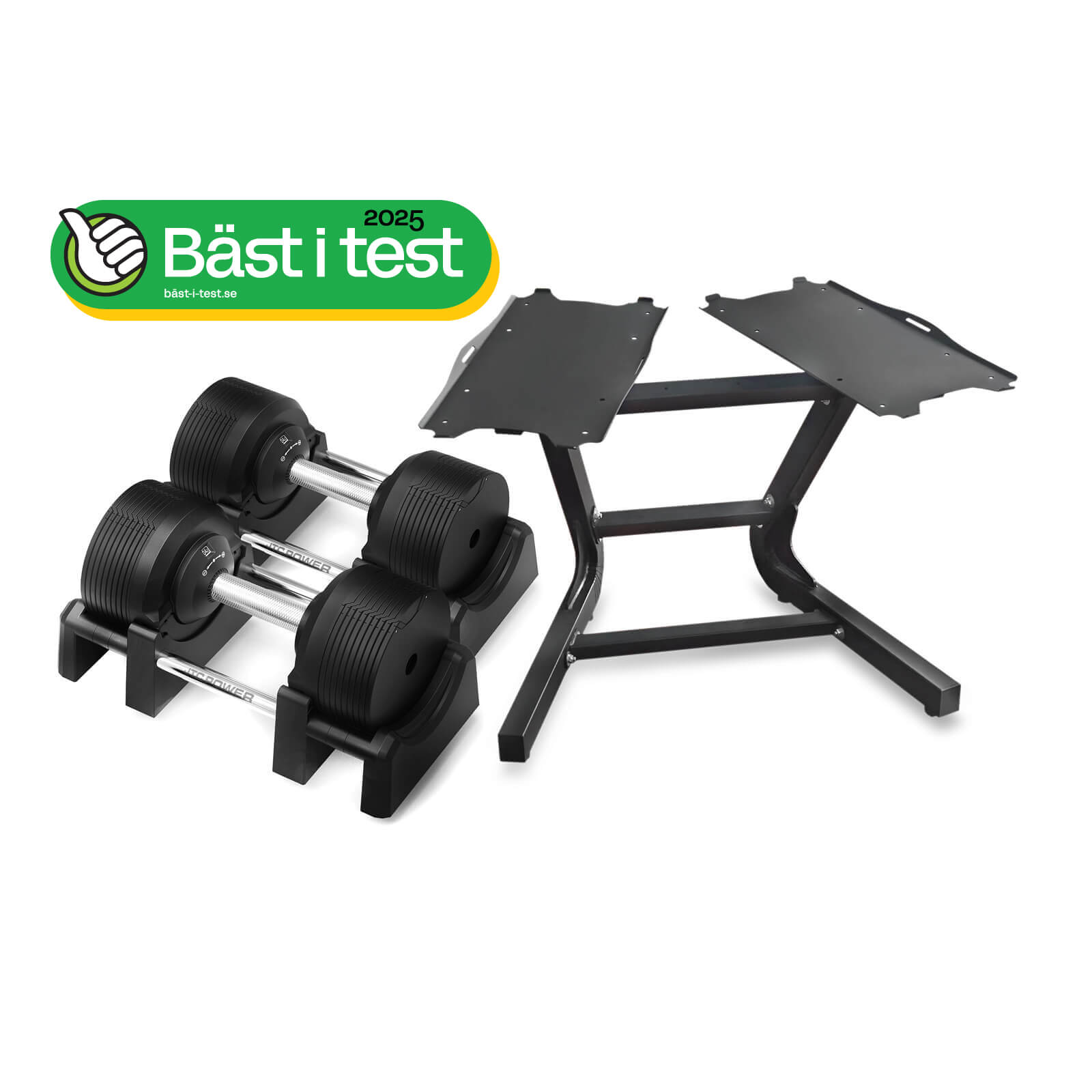 Justerbare håndvægte PRO med stativ, 2 x 4-32.5 kg, JTC Power