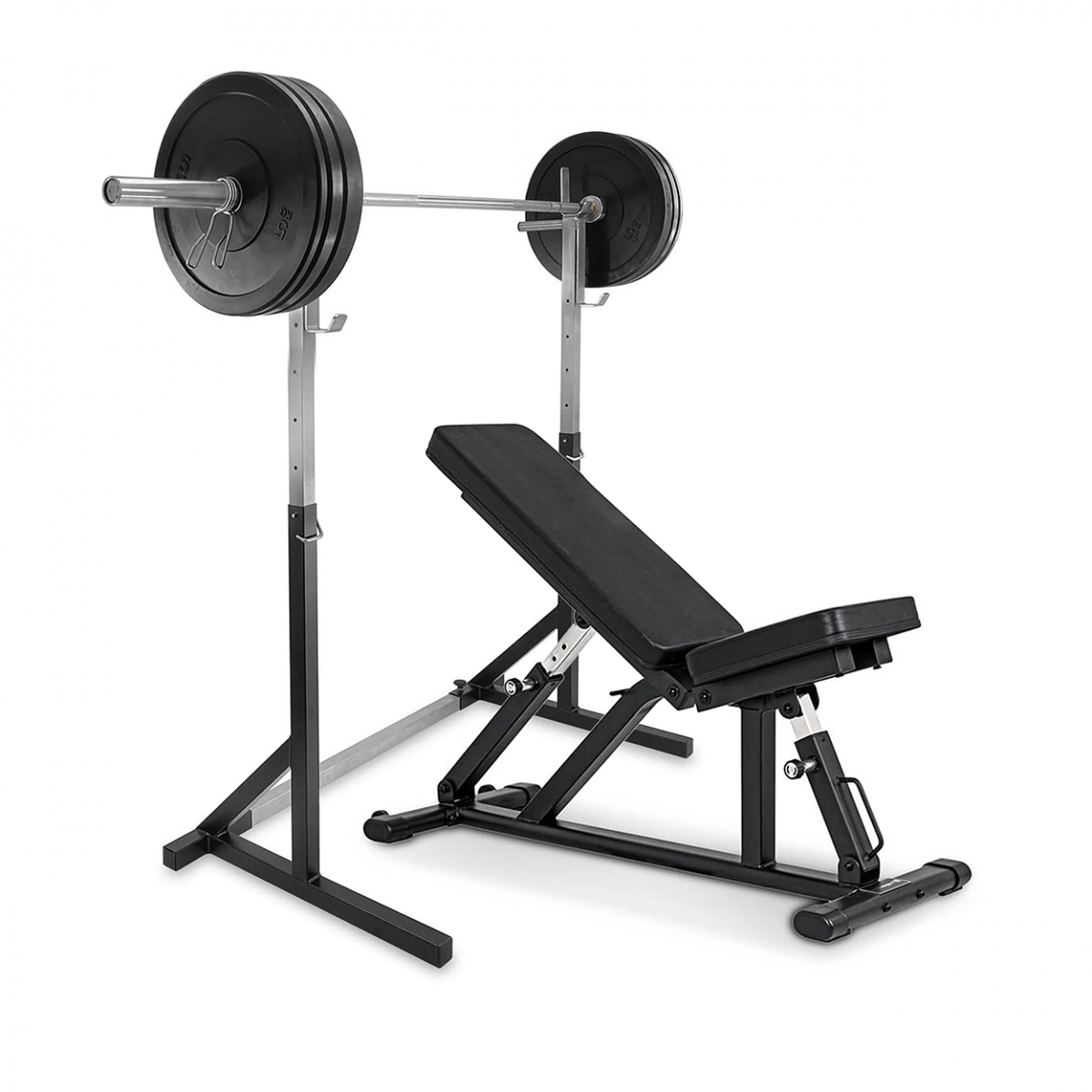 Se bænk, stativ og kofangersæt 80 kg, JTC Power på SportGymButikken.dk