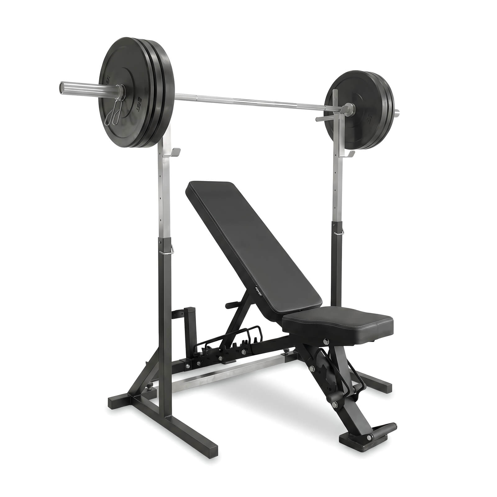 Se bænk, stativ og kofangersæt 80 kg, JTC Power på SportGymButikken.dk