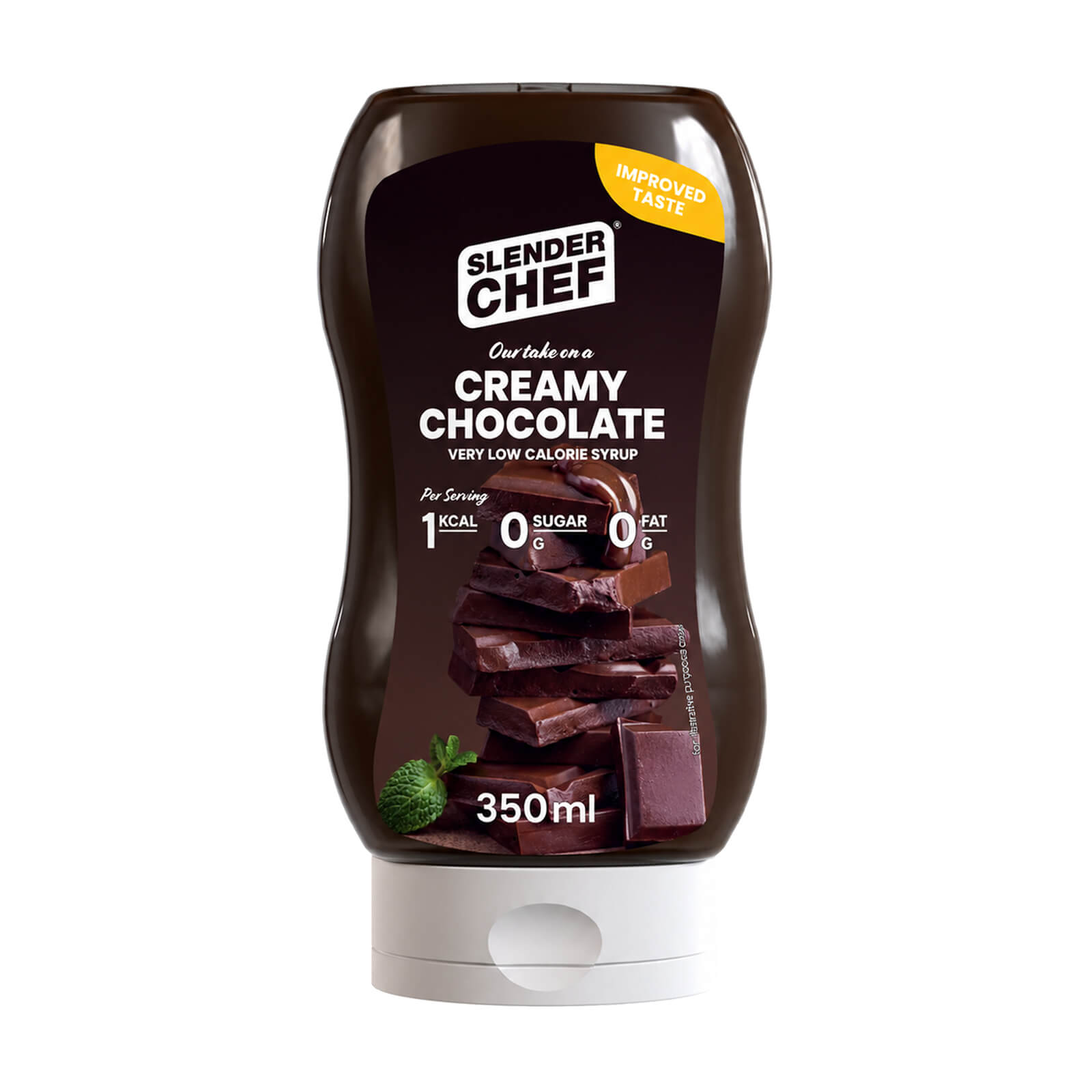 Tjek Creamy Chocolate Sirup, 350 ml, Slender Chef på SportGymButikken.dk