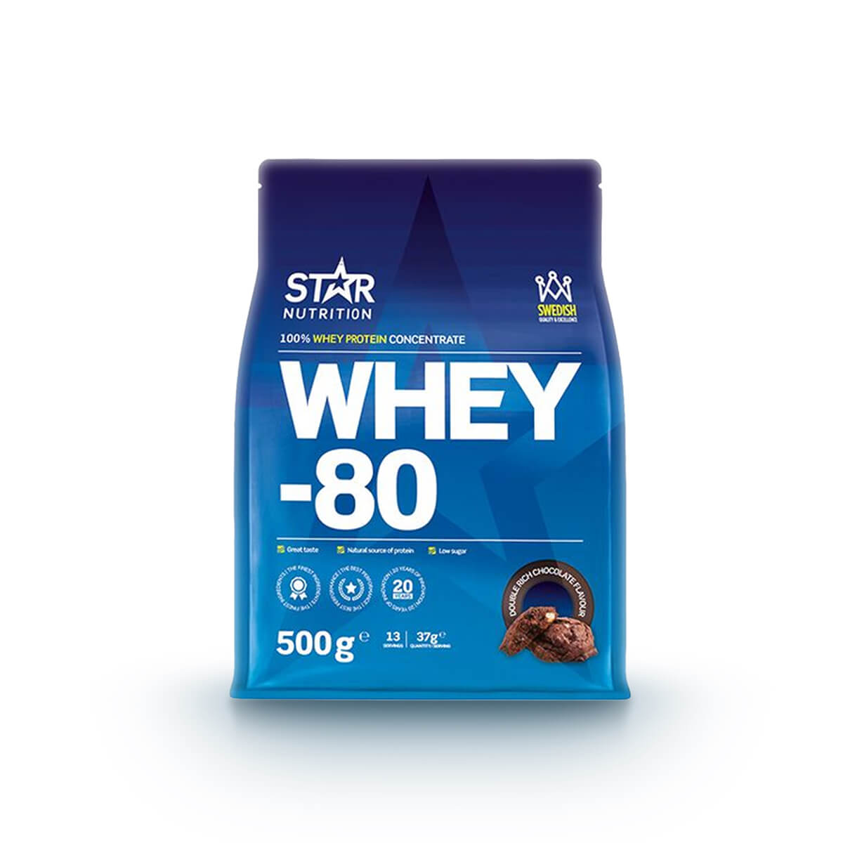Tjek Whey-80, 500 g, Star Nutrition ud på SportGymButikken.dk