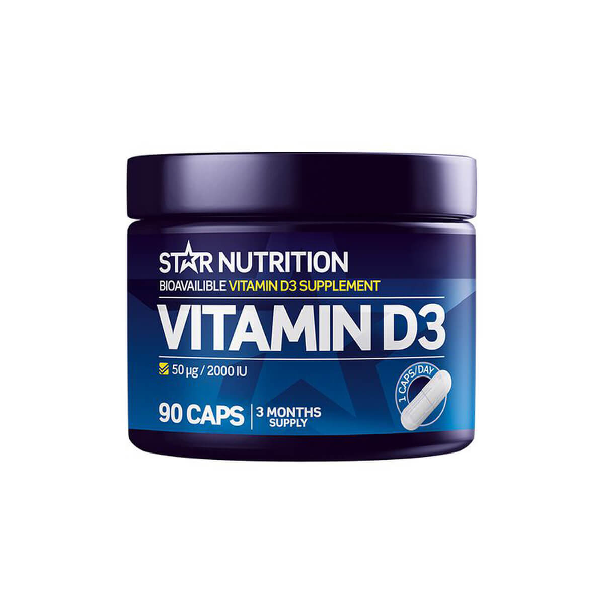 Tjek Vitamin D3, 90 kapsler, Star Nutrition på SportGymButikken.dk