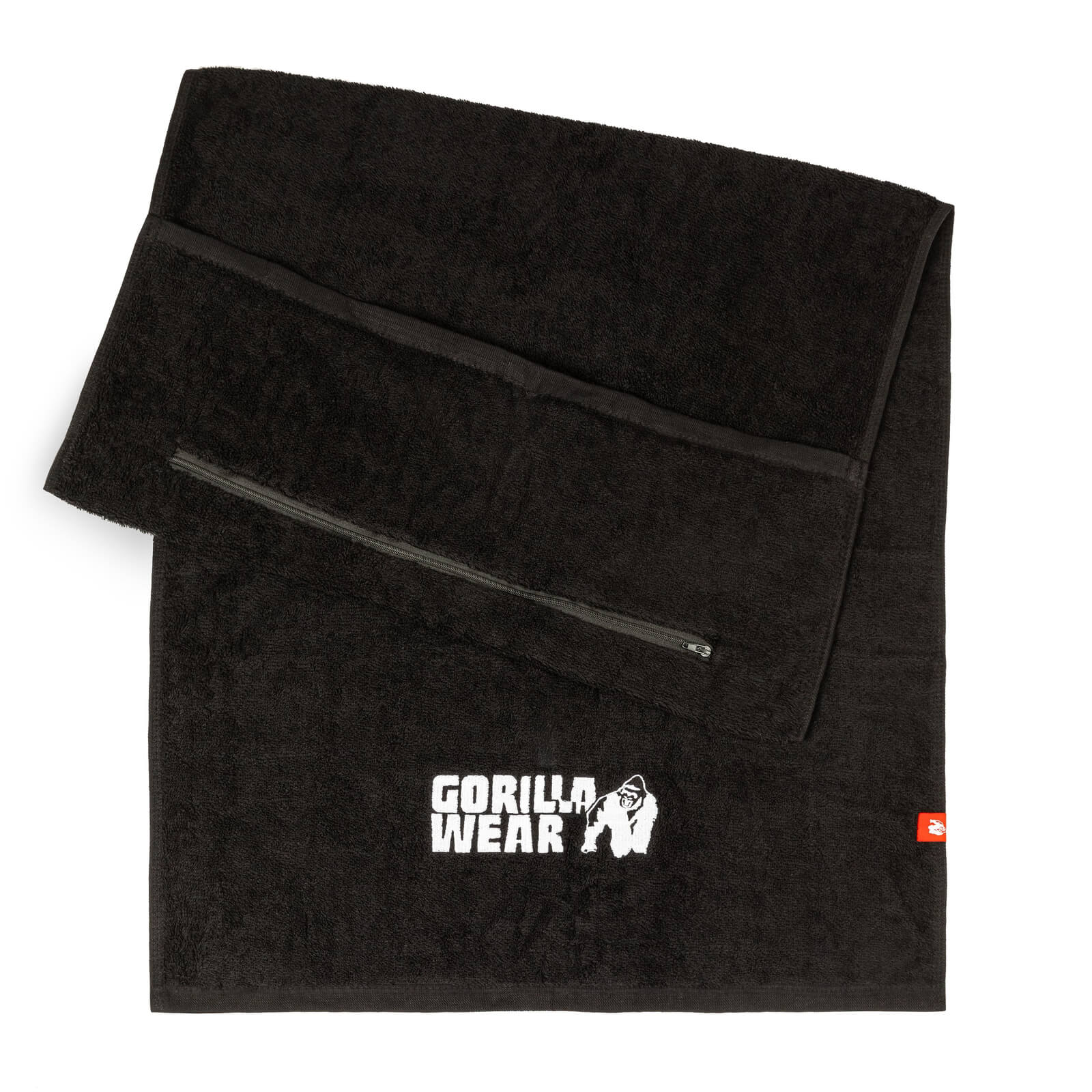 Tjek Zip Pocket Gym Towel, black, Gorilla Wear hos SportGymButikken.dk
