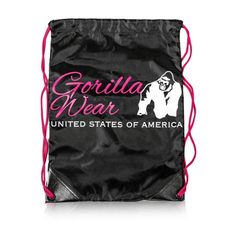 Se GW Drawstring Bag, sort/pink, Gorilla Wear på SportGymButikken.dk