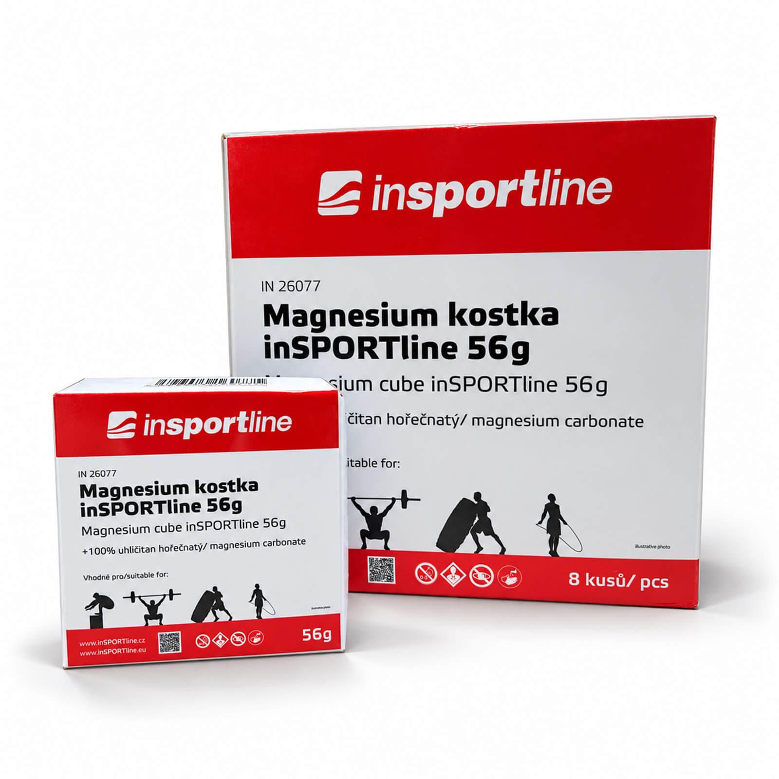 Tjek Chalk, Magnesium block, 8 x 56 g, inSPORTline hos SportGymButikken.dk