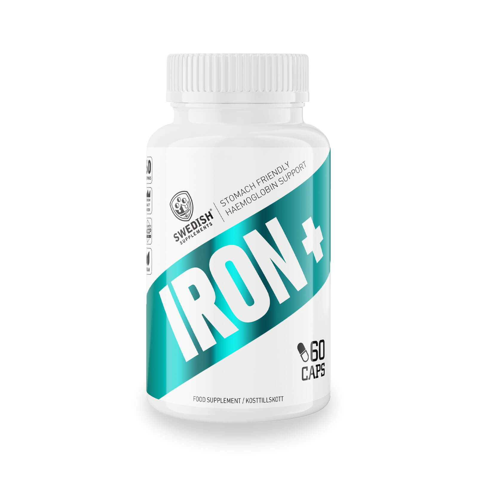 Tjek Iron Plus, 60 kapsler, svenske kosttilskud på SportGymButikken.dk