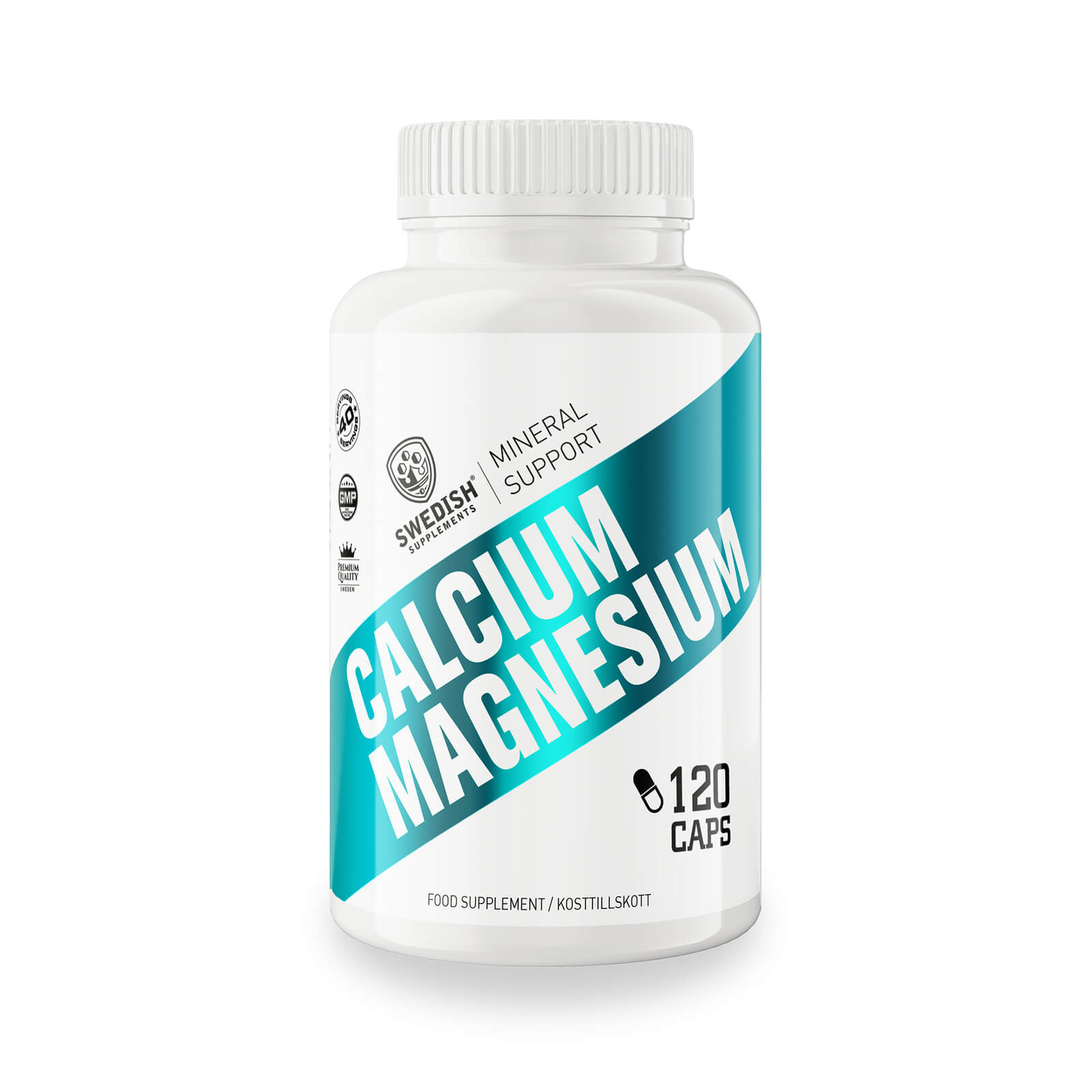 Tjek Calcium Magnesium, 120 kapsler, svenske kosttilskud på SportGymButikken.dk