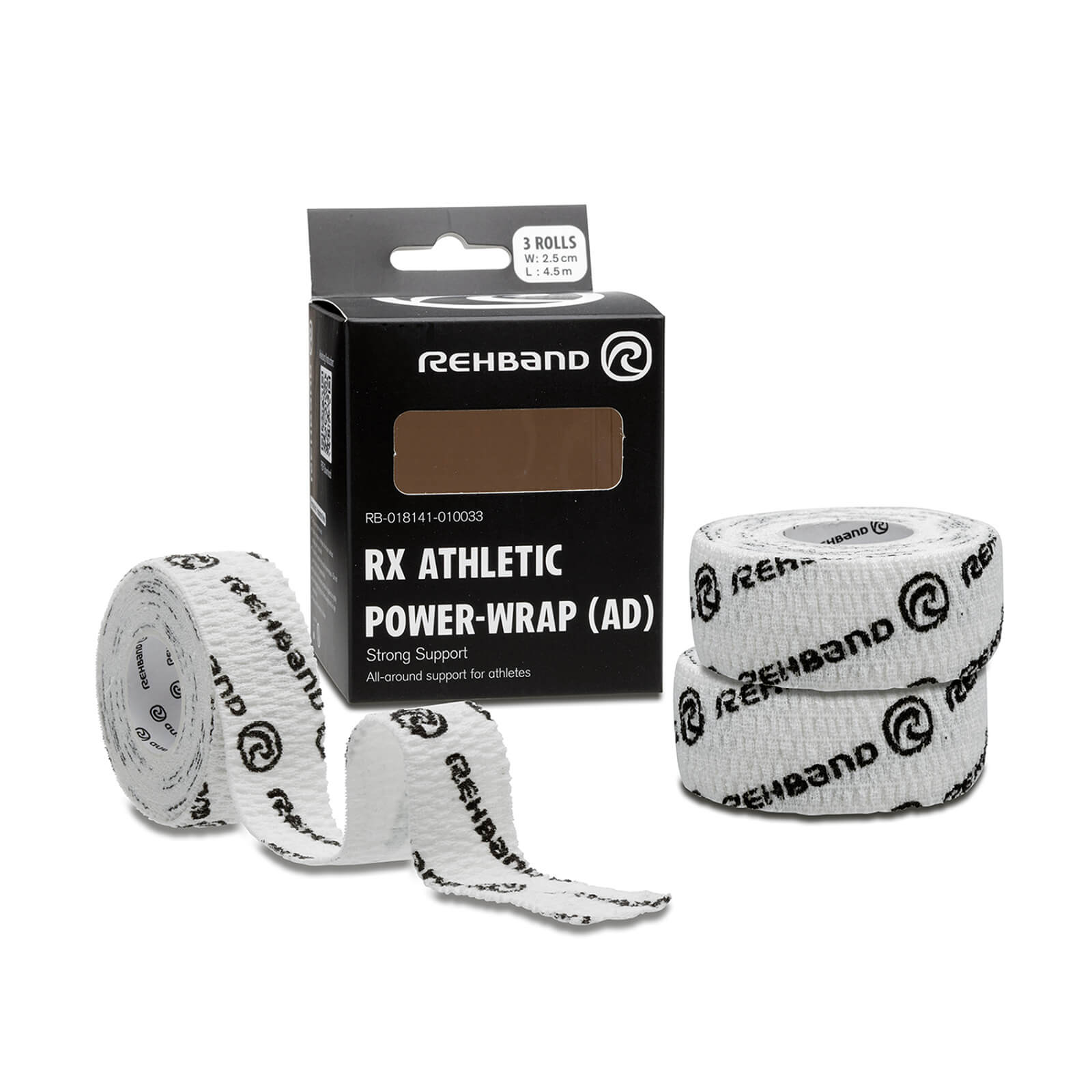 RX Athletic Power Wrap, White, 25 mm x 4.5 m, Rehband