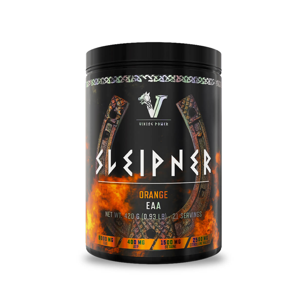 Tjek Viking Power, Sleipner EAA Orange, 420g hos SportGymButikken.dk