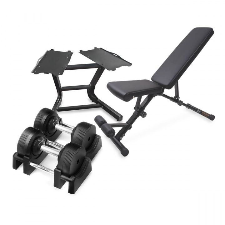 Håndvægtpakke 23,5 kg AB20, Håndvægte, rack og bænk i gruppen Styrke / Pakke / Styrkepakke hos Sportgymbutikken.dk (12-450-235-P2)