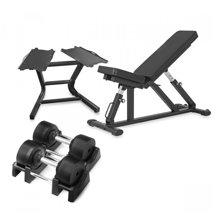 Håndvægtpakke 32,5 kg AB100, Håndvægte, rack og bænk i gruppen Styrke / Pakke / Styrkepakke hos Sportgymbutikken.dk (12-450-325-P2)