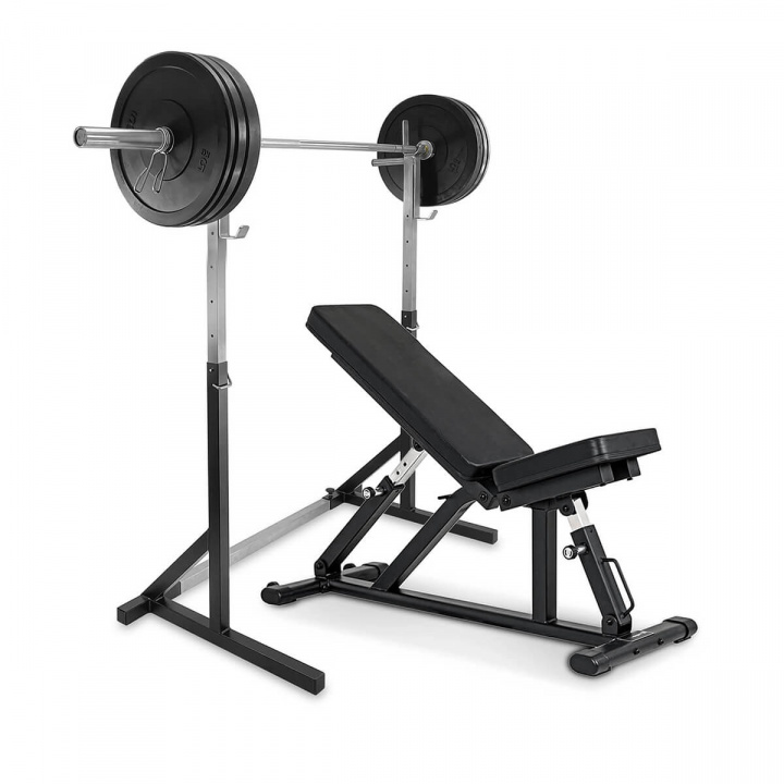 Se bænk, stativ og kofangersæt 80 kg, JTC Power på SportGymButikken.dk