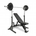 Bænk, Stativ & Tri-Grip Vægtstangssæt 87.5 kg