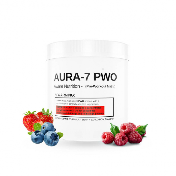 Tjek PWO Aura-7, 400 g, Berry Explosion på SportGymButikken.dk