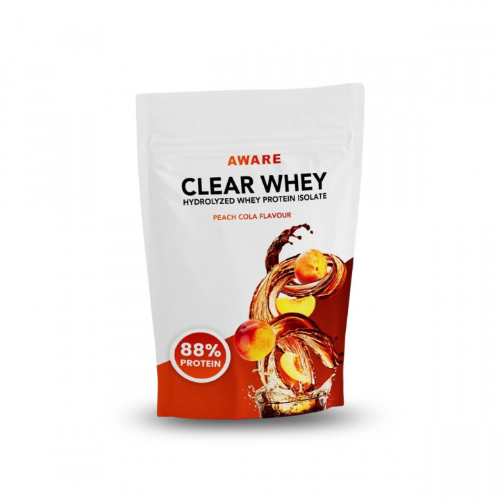Tjek Aware Clear Whey, 500 g, Peach Cola ud på SportGymButikken.dk