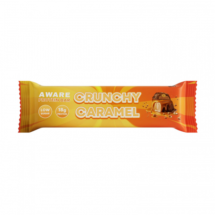 Tjek AWARE Protein Bar, 55 g, Crunchy Caramel ud på SportGymButikken.dk