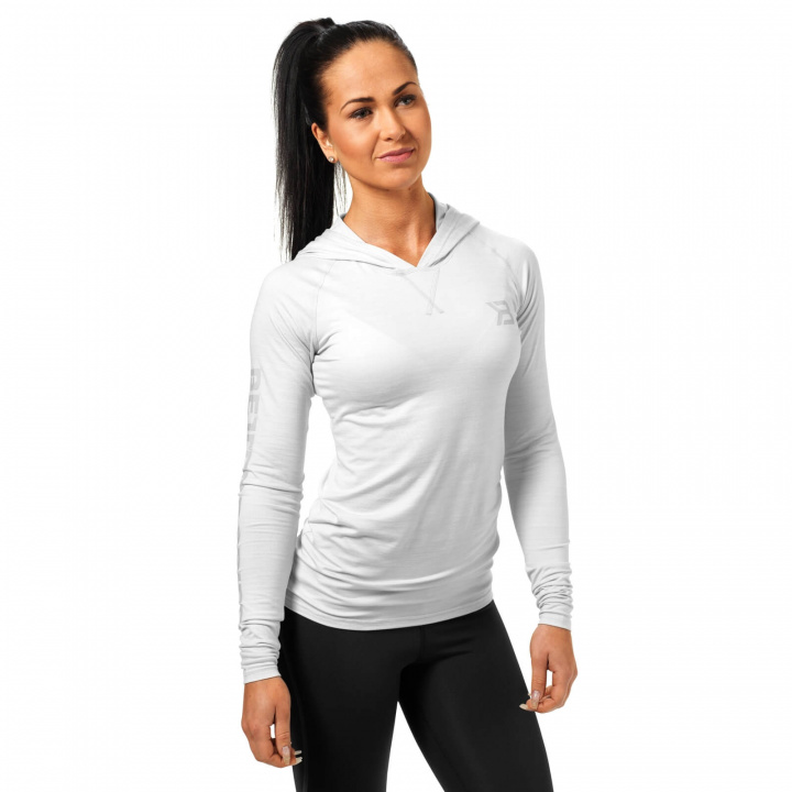 Tjek Performance Ls Hood, white melange, Better Bodies på SportGymButiken.s
