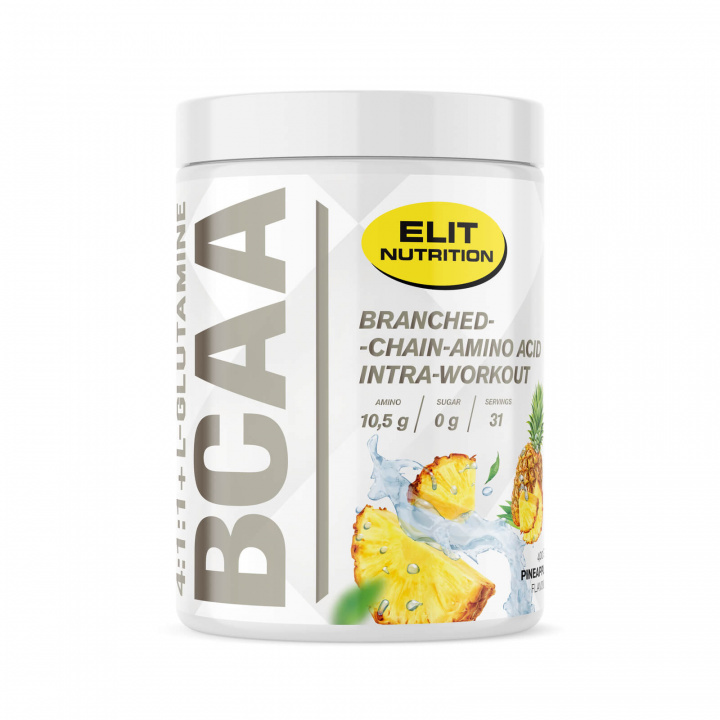 Tjek BCAA 4:1:1 + L-glutamin, 400 g, Ananas på SportGymButikken.dk