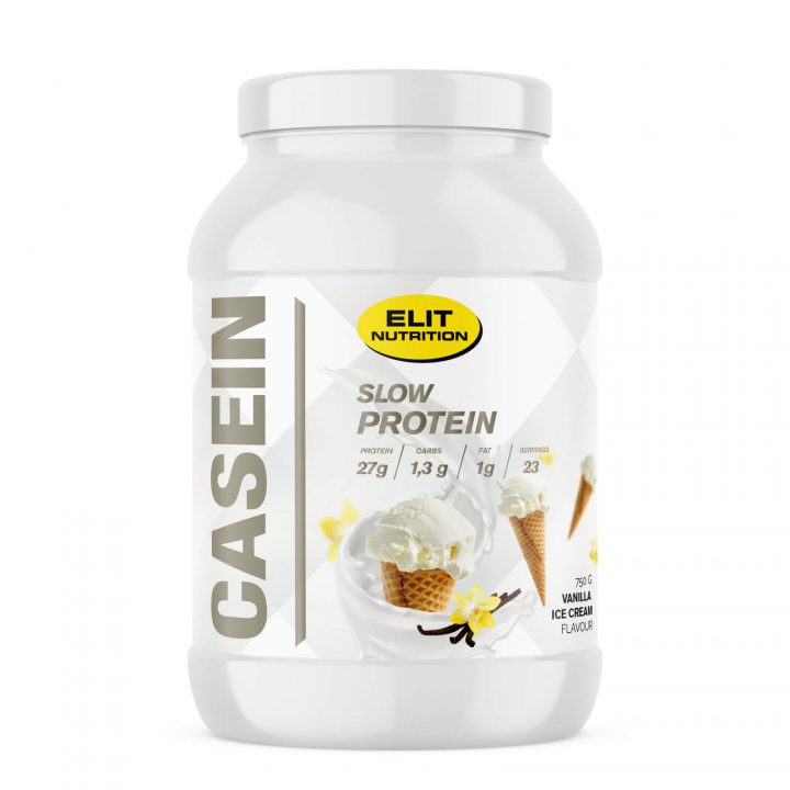 Tjek Kasein Protein, 750 g, Vaniljeis på SportGymButikken.dk