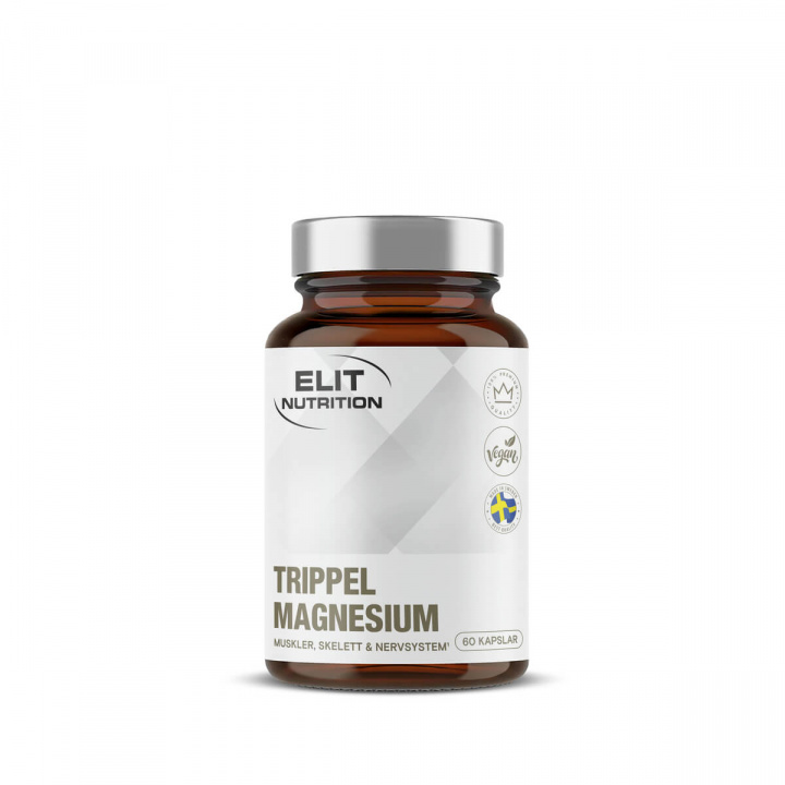 Trippel Magnesium, 60 kapsler i gruppen Kosttilskud / Vitaminer og mineraler hos Sportgymbutikken.dk (EN-217)