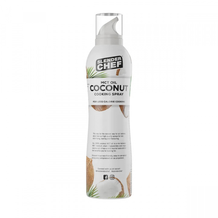 Tjek Slender Chef Cooking Spray, 200 ml, MCT Oil Coconut på SportGymButikken.dk