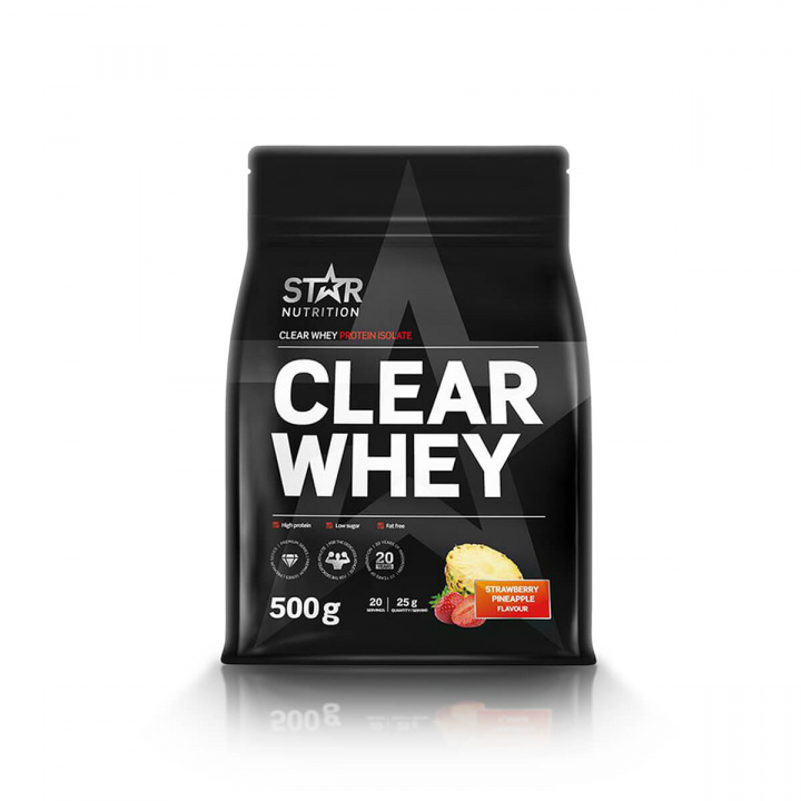 Clear Whey, 500 g, Strawberry Pineapple i gruppen Kosttilskud / Proteinpulver / Valleprotein hos Sportgymbutikken.dk (FM-SN57100-SP)