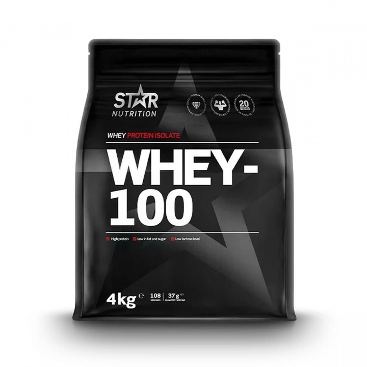 Tjek Whey-100, 4 kg, Strawberry på SportGymButikken.dk