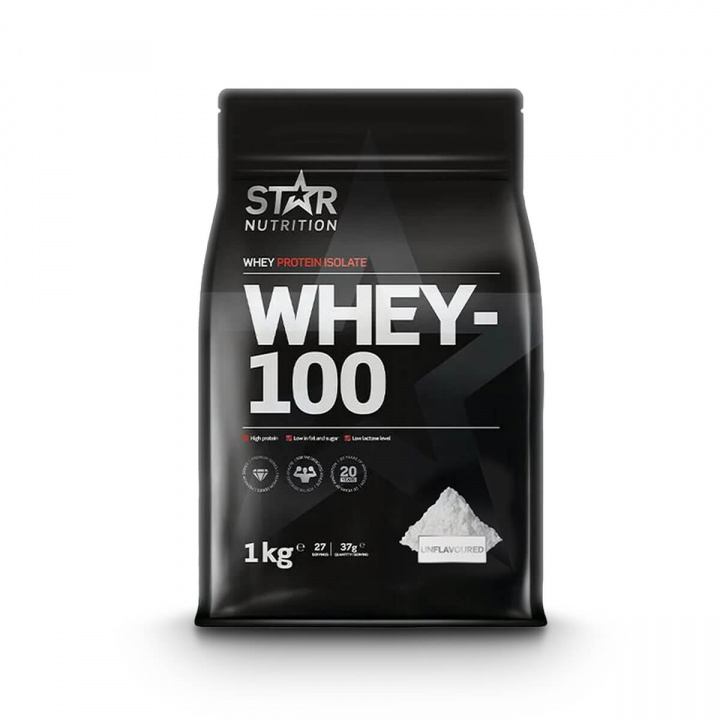 Tjek Whey-100, 1 kg, Natural på SportGymButikken.dk