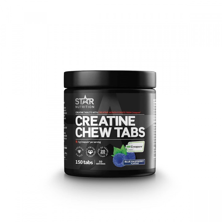 Creatine Chew Tabs Blue Raspberry, 150 caps i gruppen Kosttilskud / Kreatin hos Sportgymbutikken.dk (FM-SN611)