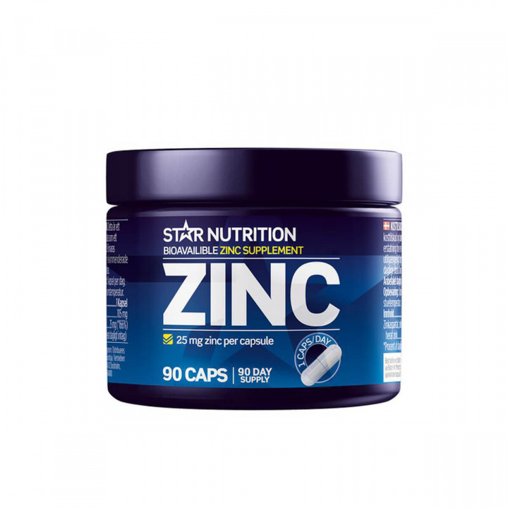 Tjek Zink, 25 mg, 90 kapsler, Star Nutrition på SportGymButikken.dk