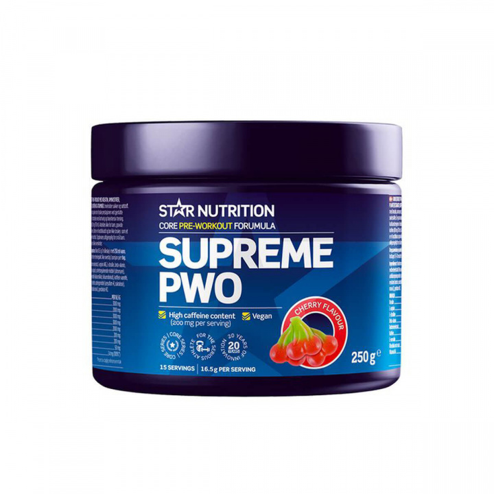 Tjek Supreme PWO, 250 g, Cherry på SportGymButikken.dk