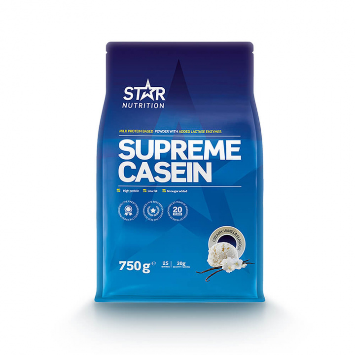 Tjek Supreme Kasein, 750 g, Creamy Vanilla på SportGymButikken.dk