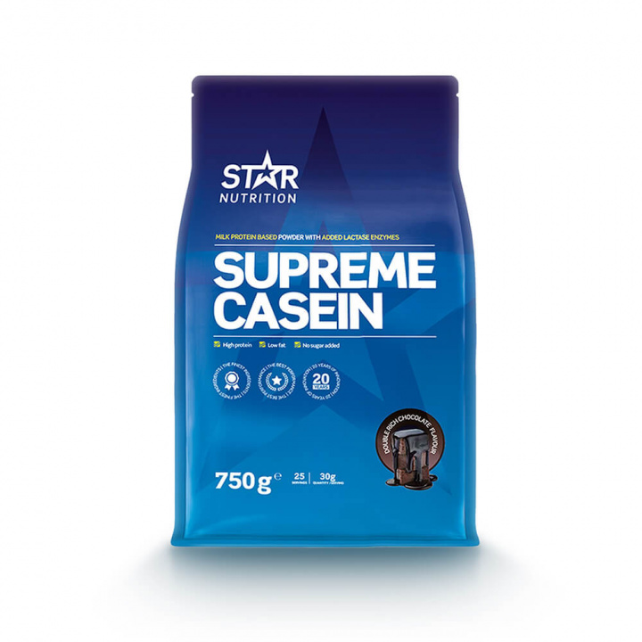 Tjek Supreme Kasein, 750 g, Star Nutrition på SportGymButikken.dk