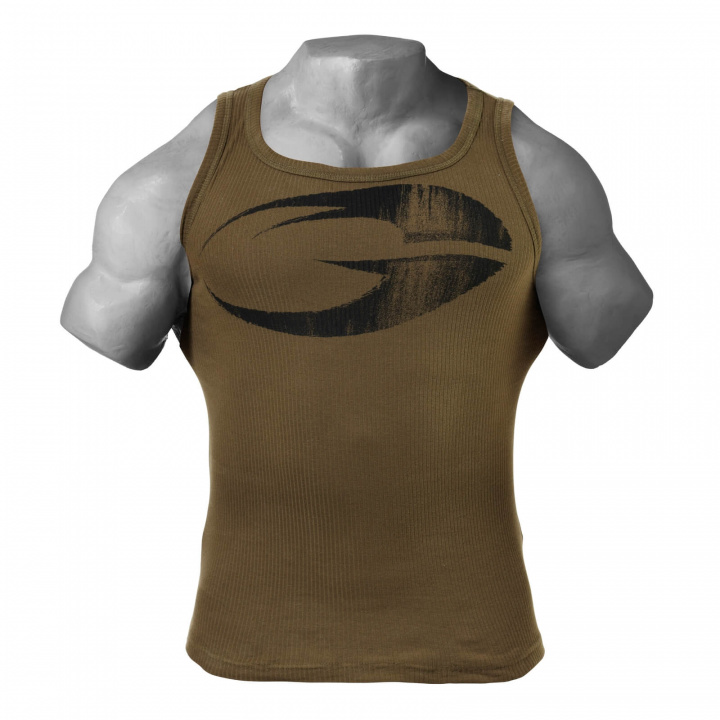 Tjek Original Ribbed Tank, militær oliven, GASP på SportGymButikken.dk
