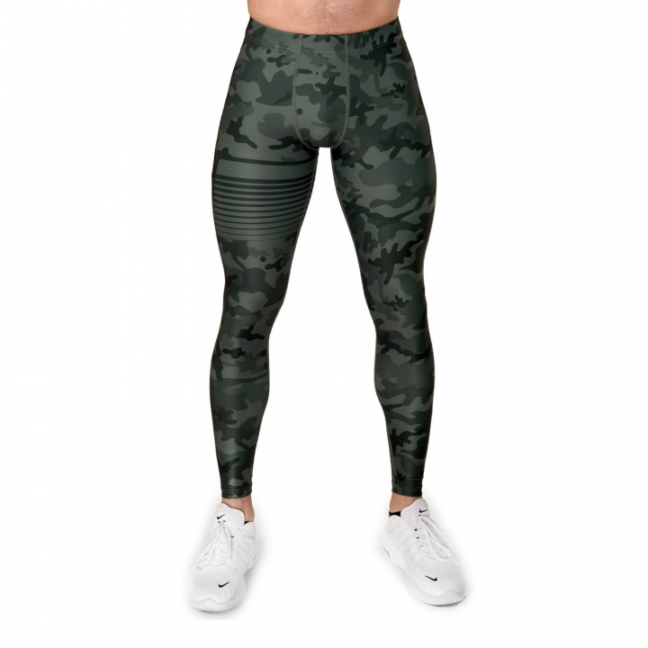 Tjek Sniper Compression Tights, camo green, Gavelo på SportGymButikken.dk