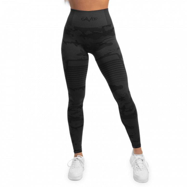 Se Seamless Tights, antracitgrå camo, Gavelo på SportGymButikken.dk