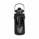 Water Bottle With Sleeve 2 L, black, Gorilla Wear