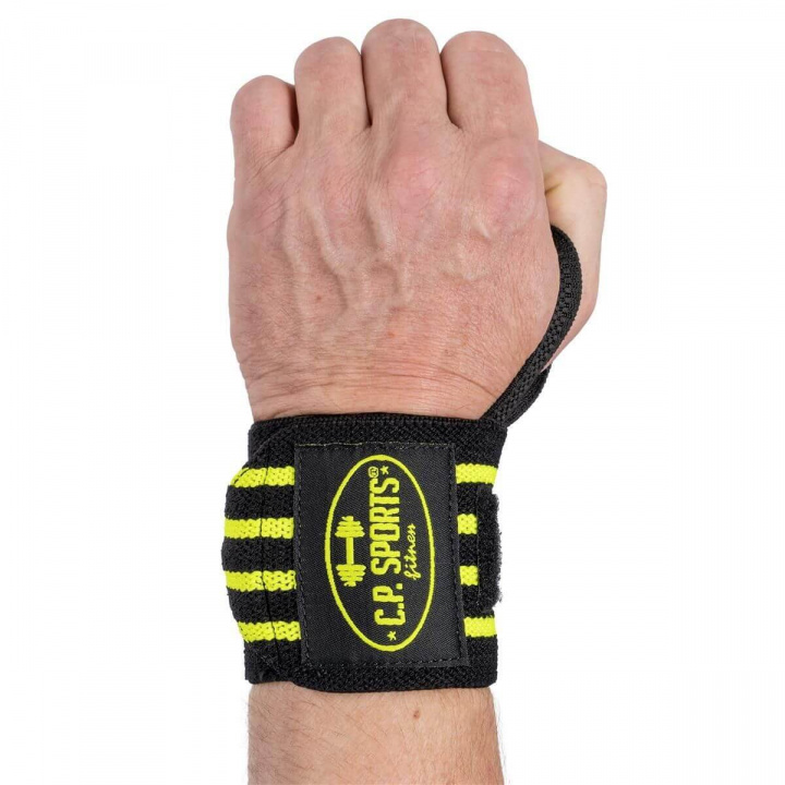 Wrist Wraps, 30 cm, black/yellow i gruppen Sport & Fitness / Træningstilbehør / Knæ- & Håndbind hos Sportgymbutikken.dk (GW-T18-blye)
