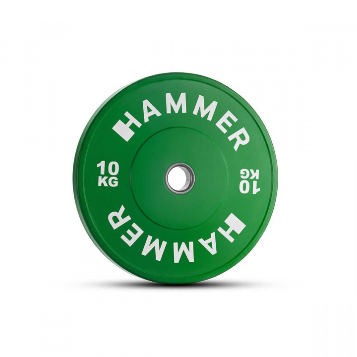 Bumper Vægtskive, 1 x 10 kg, Hammer i gruppen Styrke / Vægtskiver, stænger & låse / Vægtskiver 50 mm hos Sportgymbutikken.dk (HM-17052)