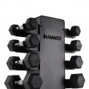 Hex håndvægtsæt med stativ, 10-par: 1 - 10 kg, Hammer